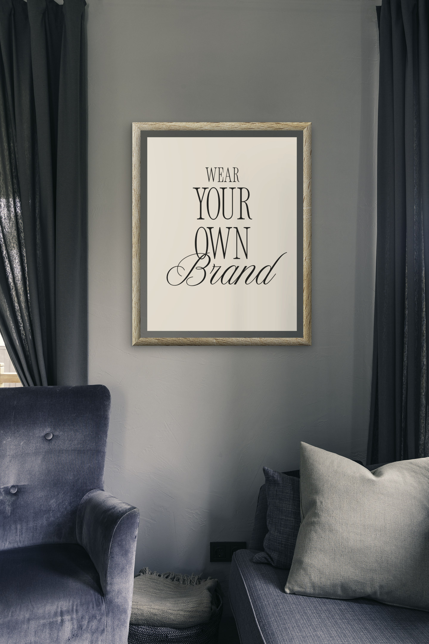 Modern Matte Canvas Wall Art – Black & White Typography Print